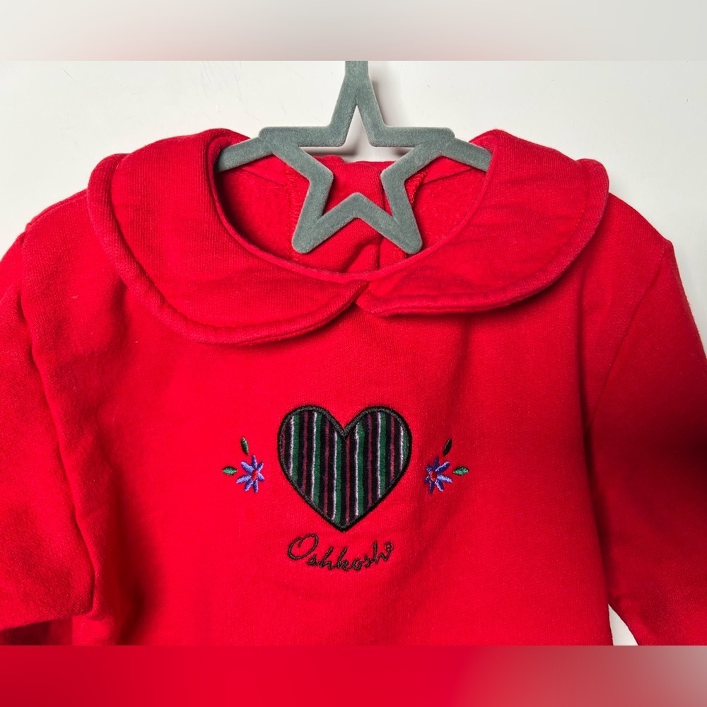 SOLD // Vintage Oshkosh B'Gosh Sweater Red Embroidered Size 2 - Picture 4 of 7